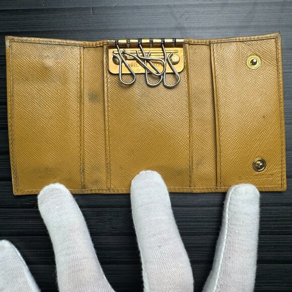 Prada Yellow Triangle Key Holder - Picture 3 of 5
